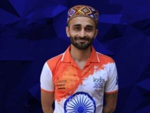 विश्वराज सिंह जडेजा, भारत के लॉन्ग ट्रैक आइस स्पीड स्केटर, इंडियन जर्सी में